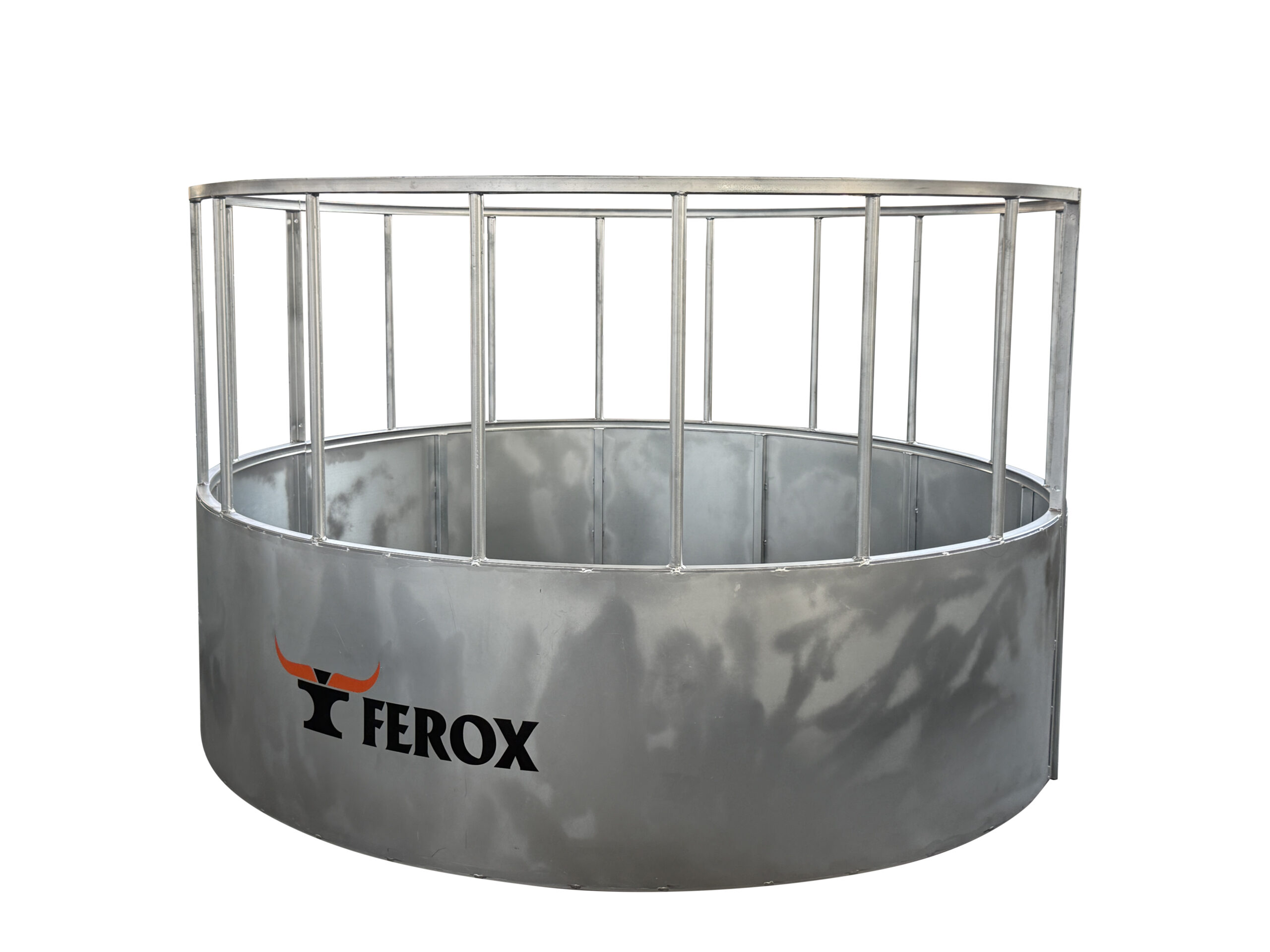 Round bale feeder-straight bar